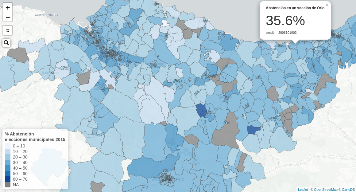 Visualización interactiva elecciones municipales Euskadi